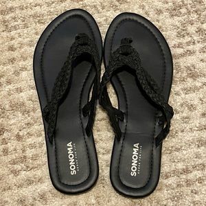SONOMA | black braid flip flops